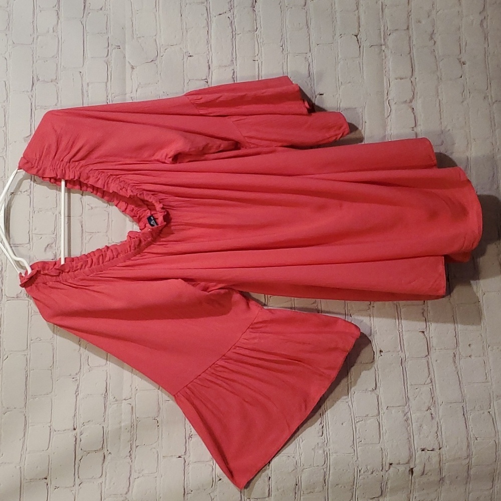 NWT! Paradis Longline Off The Shoulder Bell Sleeve Blouse